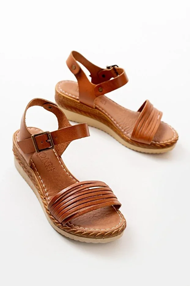 731-07 Taba Ortopedik Genuine Leather Padded Women's Sandal