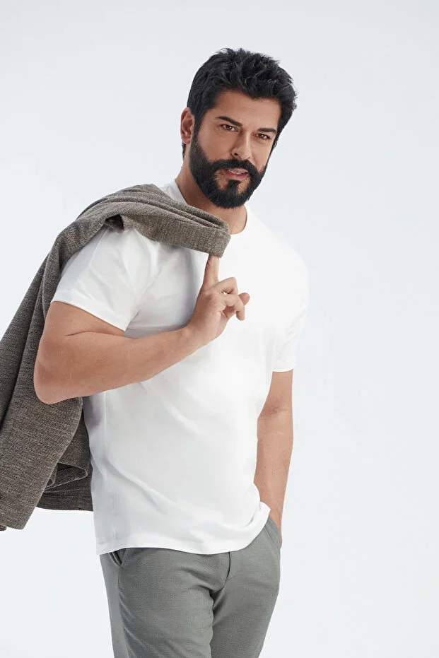 Men's/Unisex White 100% Cotton Slim Fit Crew Neck Basic T-Shirt