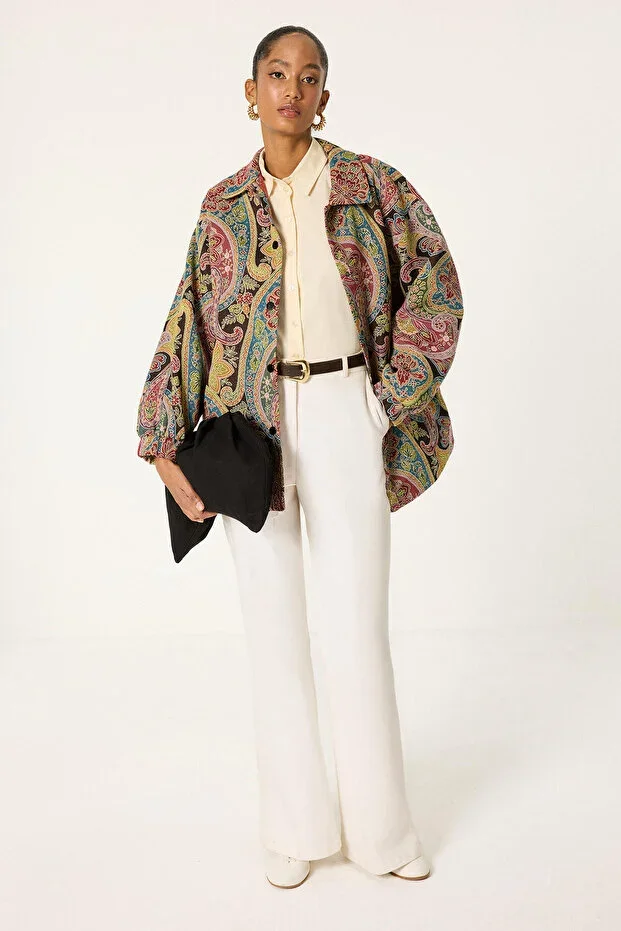 SHAWL PATTERN BOMBER JACKET