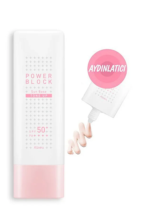 A'PIEU Power Block Tone Up Base Pink SPF50+/PA++++ 50ml Tone Equalizing Brightening Sun Cream