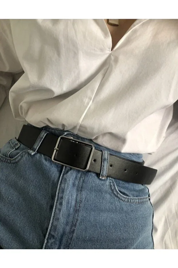 Women's Silver Buckle Belt