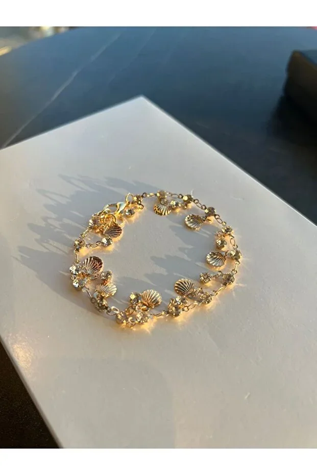 Seashell Stone Gold Bracelet