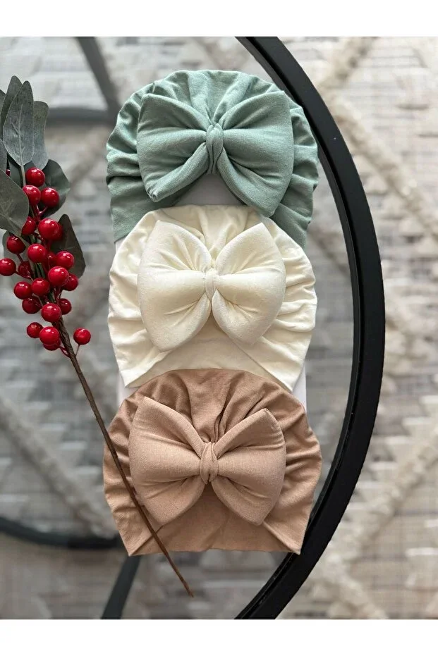 Baby Double Layer Bow Bone & Bandana Hat