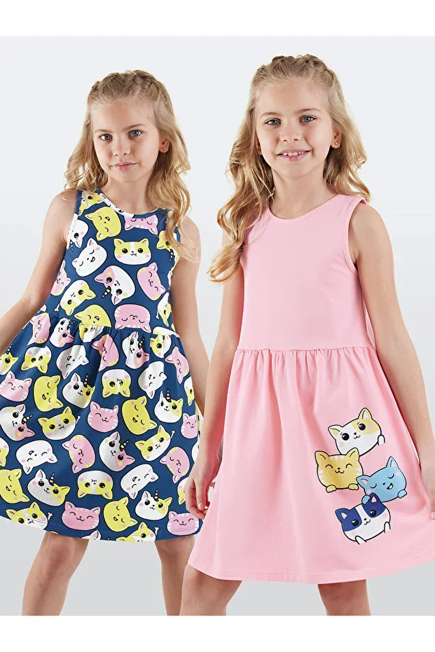 Cute Cats Girls' 2-Piece Dress