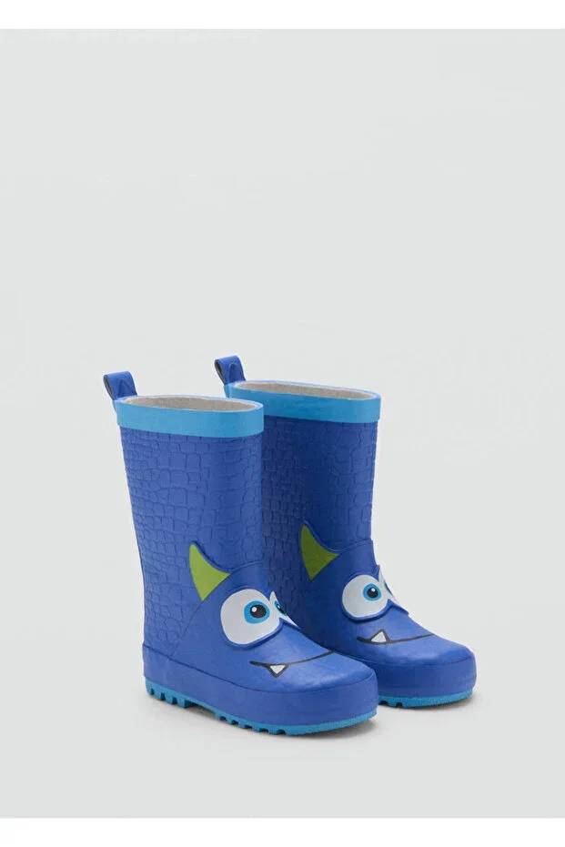 Monster print rain boots