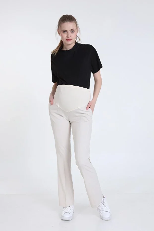 4348-Flared Fabric Maternity Pants