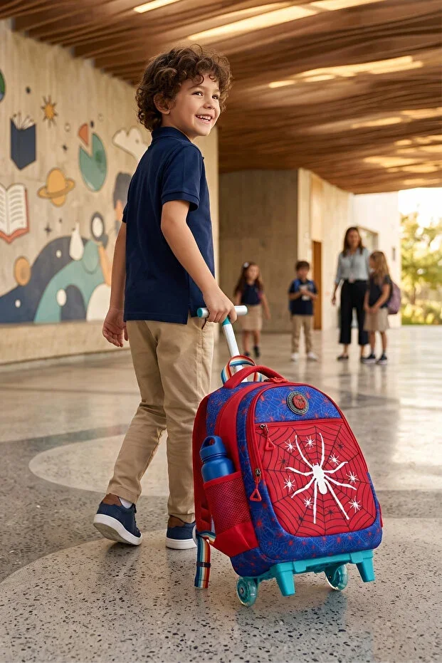 My polo 2075 Wheeled Children's Orthopedic Backpack RED