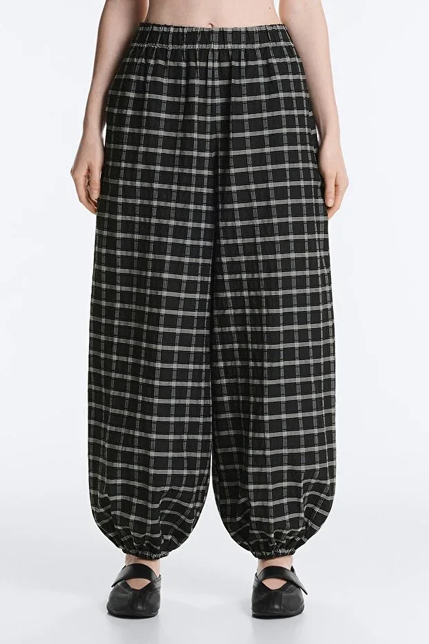 Oysho Cotton Plaid Bloomer Trousers