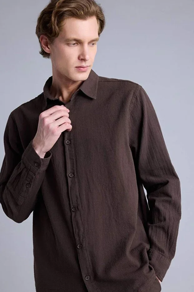 100% Cotton Regular Fit Long Sleeve Shirt H2430AX26SP