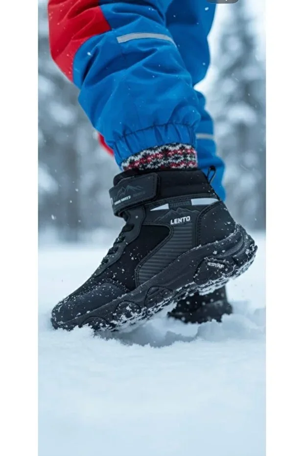 UNISEX KIDS BLACK SMOKE WATER AND COLD RESISTANT WINTER BOOTS