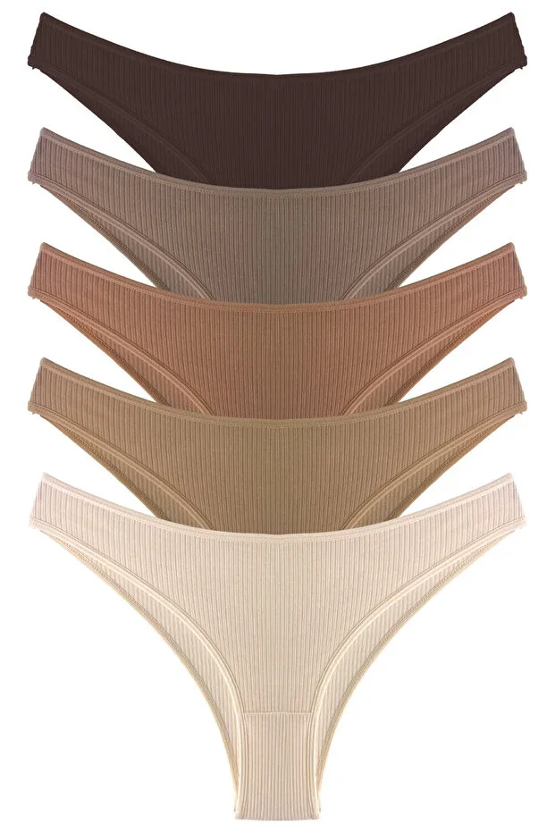 Women's Ribbed Camisole Brazilian Panty 5-Pack-2