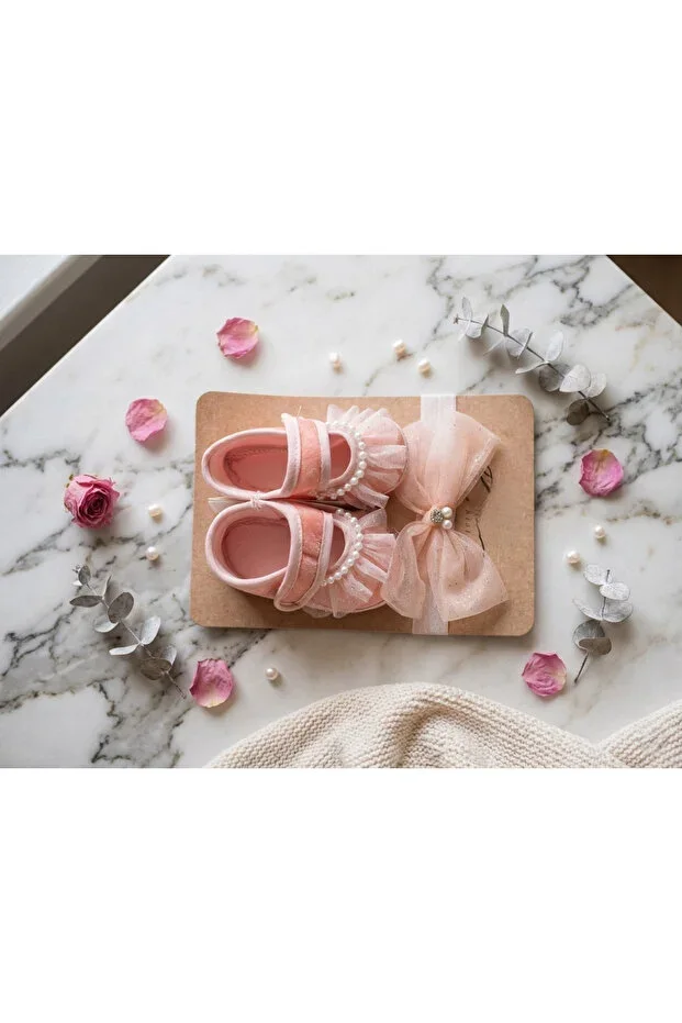 Baby Girl Bow Newborn Gift Headband Booties Set