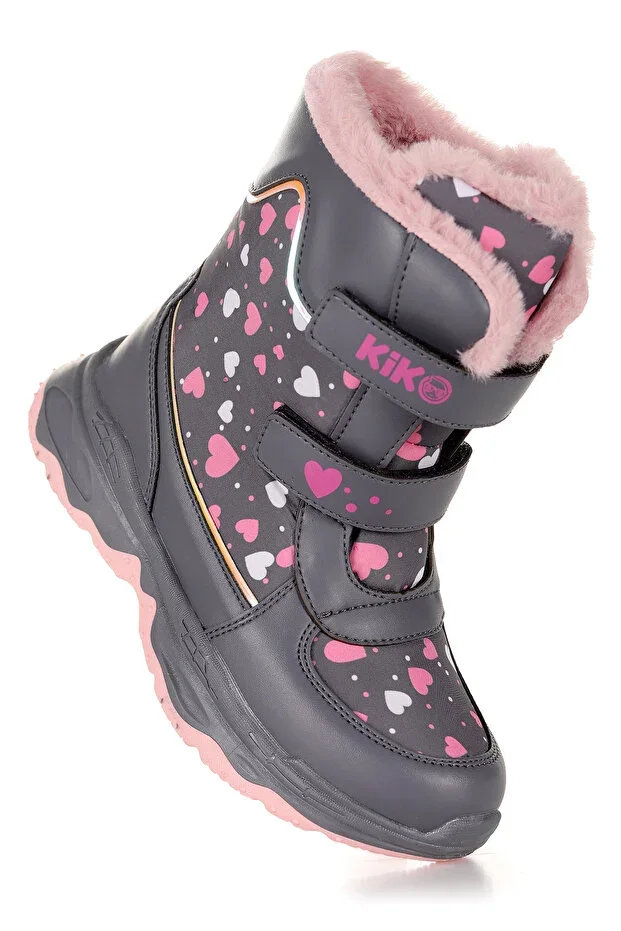 Snowflake Velcro Girls' Snow Boot Water Resistant