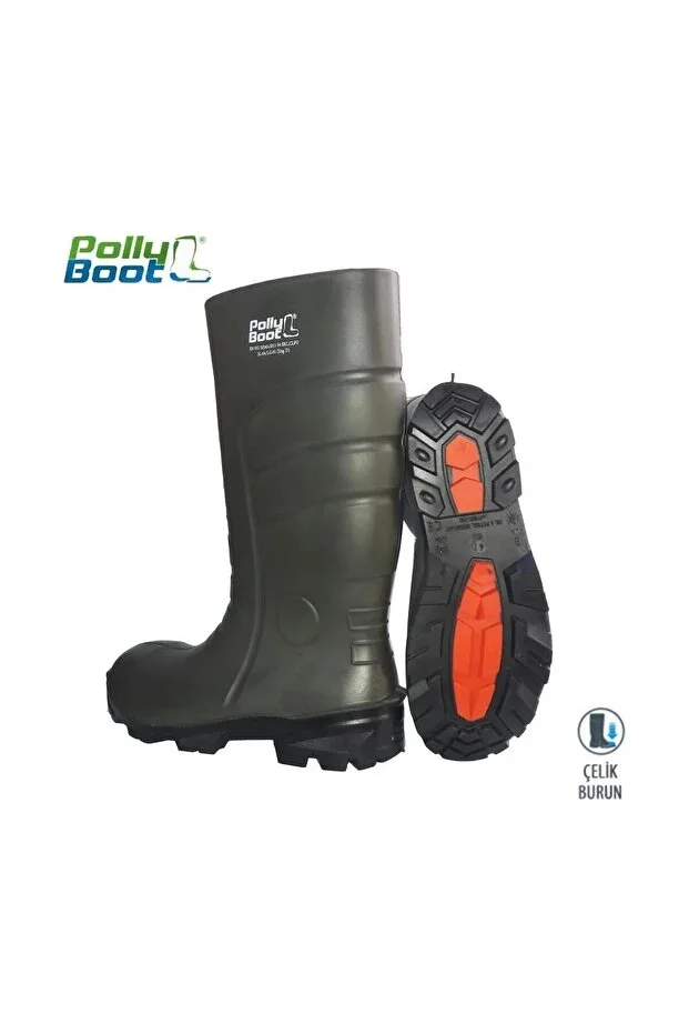 Steel Toe Boot Green Size 44