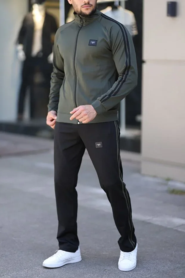 New Season Men's Relaxed Fit Tracksuit Set, Khaki