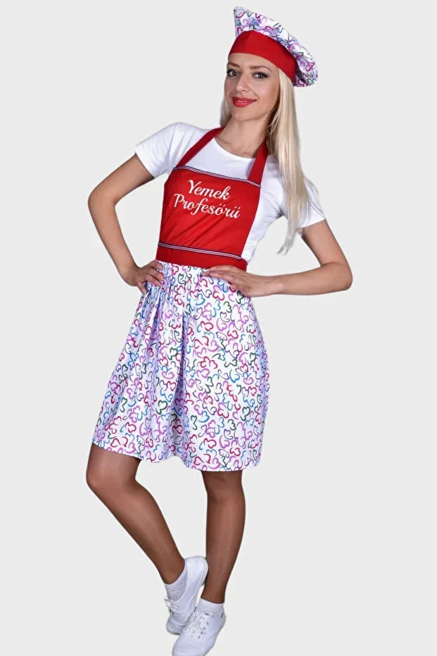 Apron Hat Set with Gift Kitchen Apron Women Chef Apron Chef Cafe Restaurant Barista Waiter