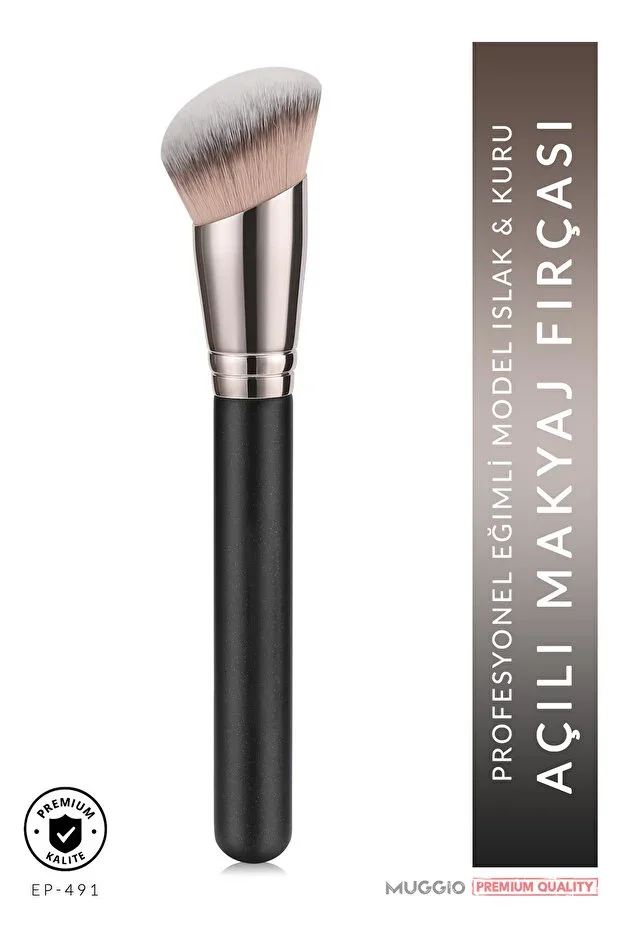 Muggio Açılı Premium Foundation, Blush, Contour, Setting Makeup Brush