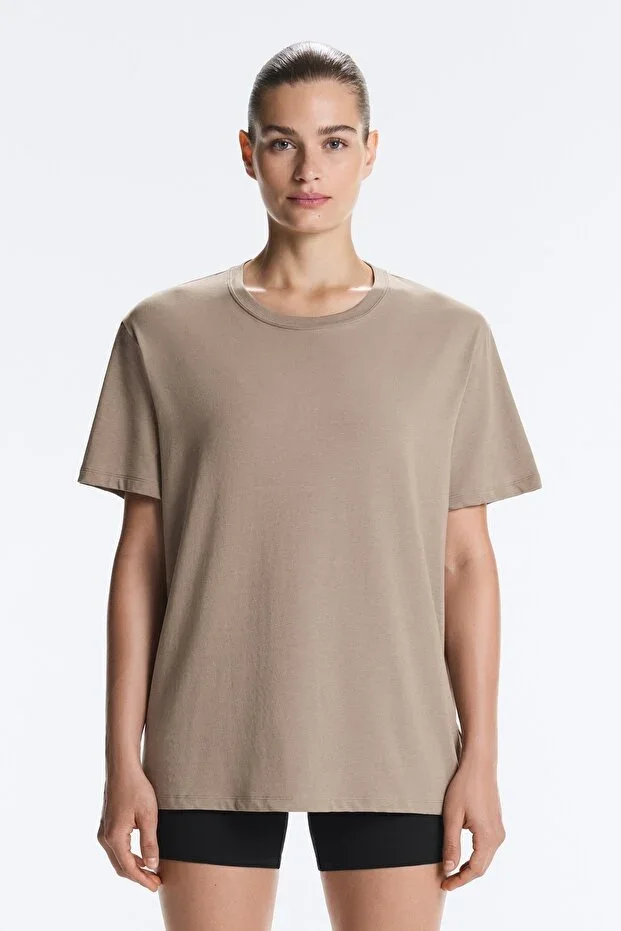 Oysho Boxy fit short-sleeved cotton t-shirt