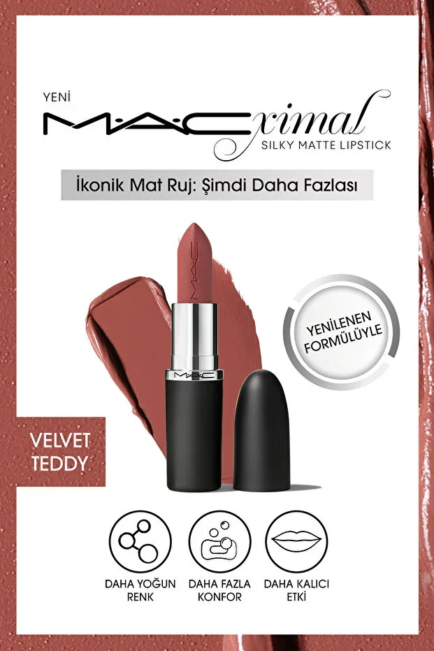 M·A·CXIMAL Silky Matte Lipstick Moisturizing Effect Intense Color Lipstick - Velvet Teddy