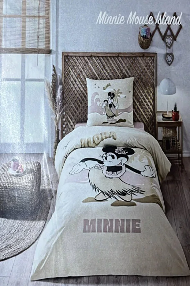Minnie Mouse Island Single Licensed Elastic Children's Duvet Cover Set