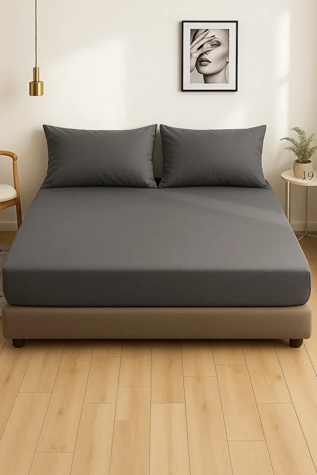 Mode More Jersey Fitted Sheet 100% Cotton Anthracite
