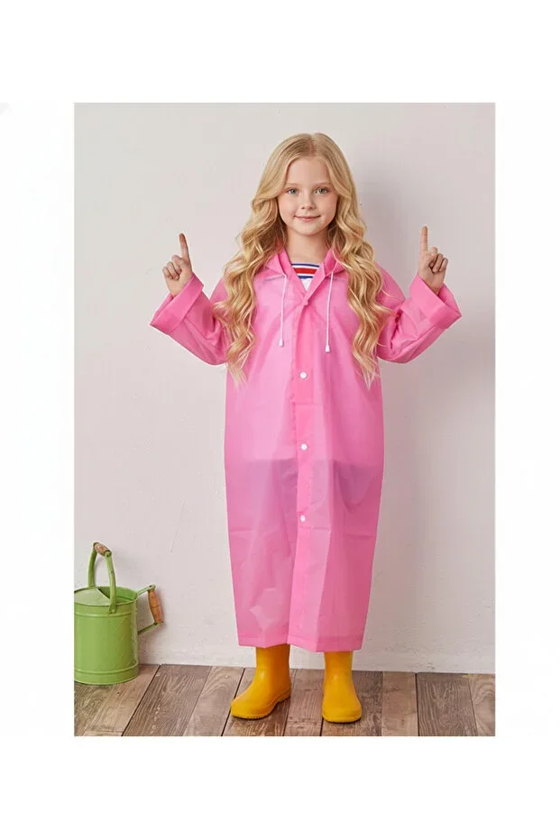 Unisex Pink Water Windproof Raincoat