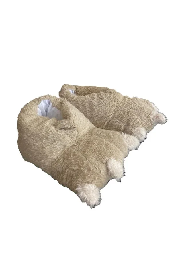 Panduf Unisex Cute Dinosaur Paw Bear Paw Plush Comfortable Winter House Slippers