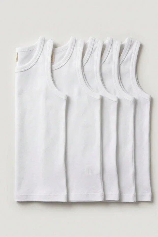 5-Pack Basic White Boys' Undershirt