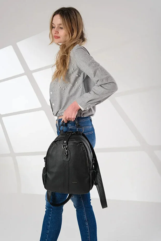 Women's Soft Leather Backpack And Handbag