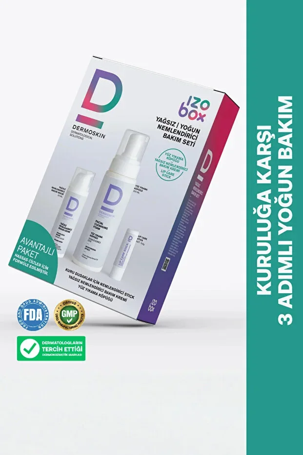 Izobox Skincare Set | Face Wash Foam | Moisturizing Cream | Lip Stick 3.9g | 200+50 ml