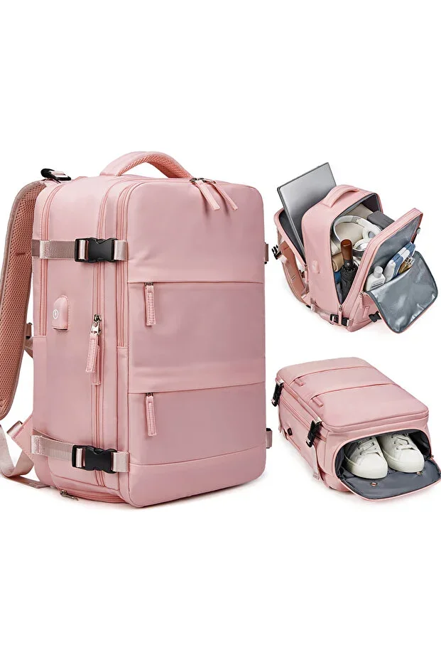 Waterproof 16" inch 30L Travel Backpack with Shoe Compartment - Laptop Compartment, USB Charging Port