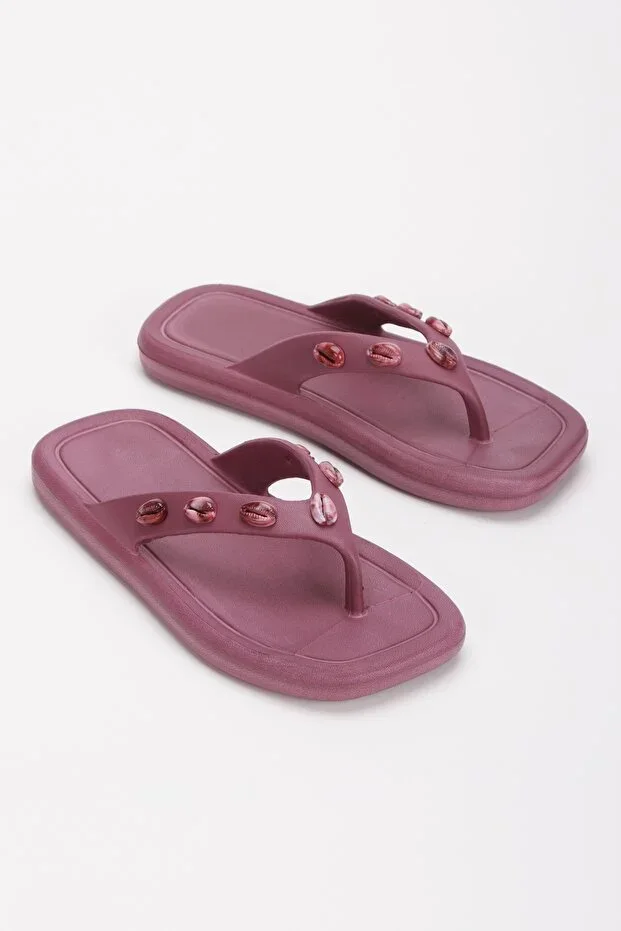 Ocean cherry seashell flip-flops