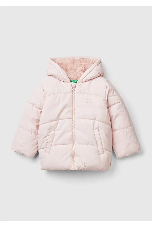 Girls Dusty Pink Fur Lined Jacket