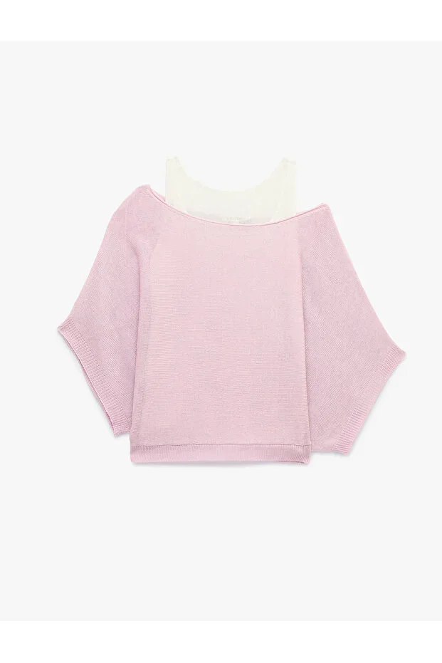Slim Fit Boat Neck Long Sleeve Two-Piece Knit Sweater