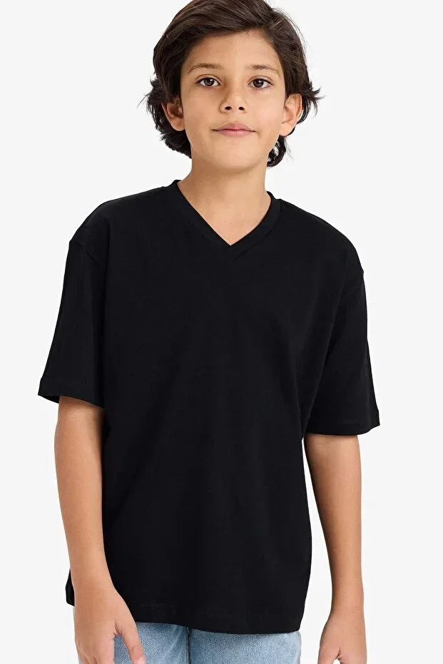 100% Cotton V-Neck T-Shirt Boys K1693A626SM