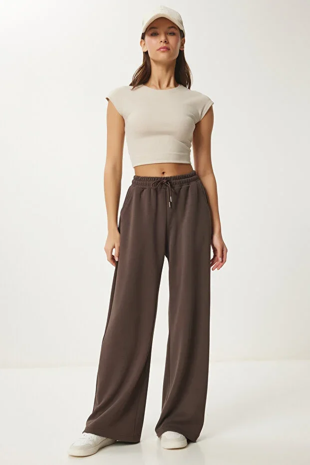 Wide Leg Modal Sweatpants BROWN LUB0070