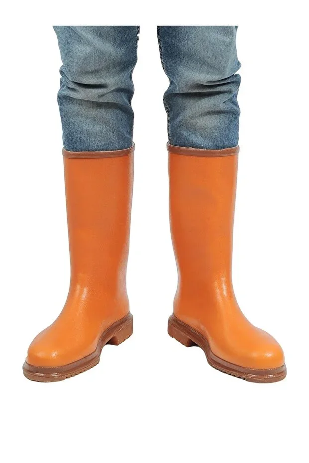 Short Orange Waterproof Men's Crepe Boot