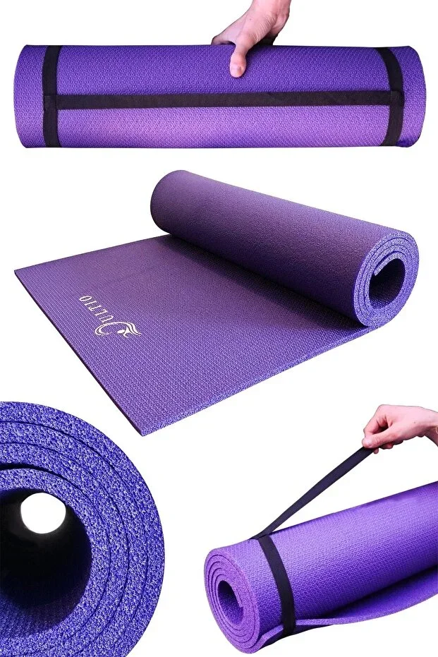 Pilates Mat with Carrying Strap 10 Mm Non-Slip Base Yoga Mat Optional Camping Mat