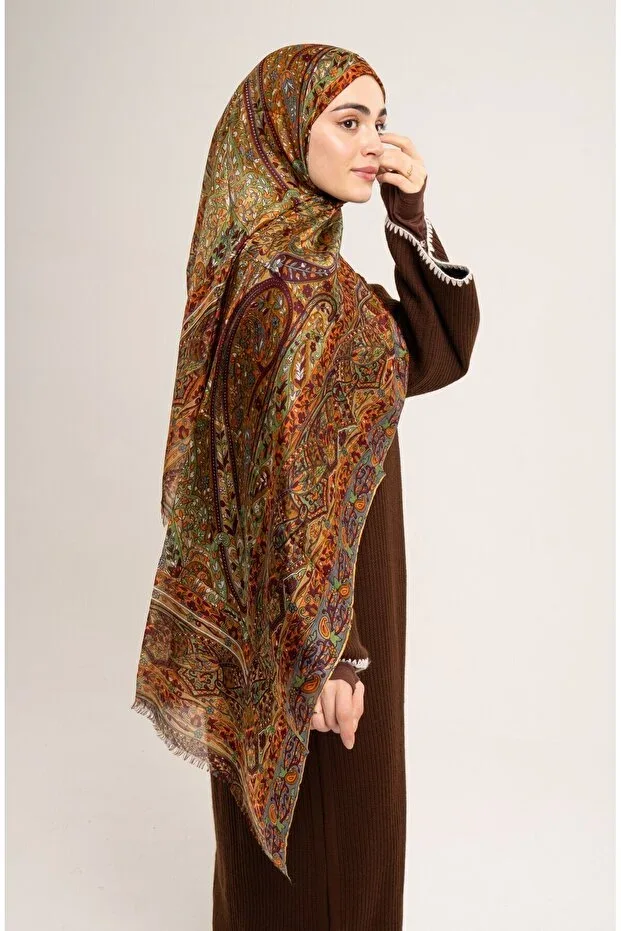 Egypt Pattern Silk Scarf & Foulard