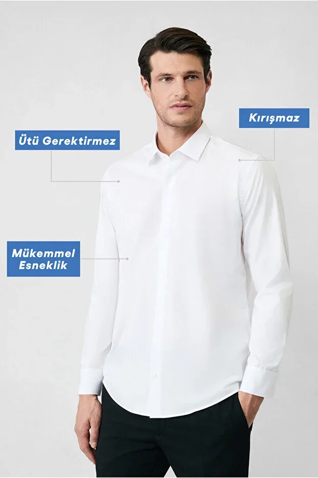 Long Sleeve Slim Fit Non Iron Cotton Classic Shirt