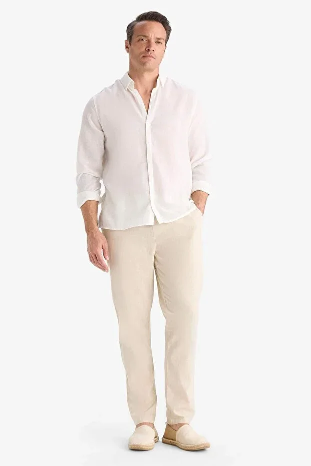 100% Cotton Jogger Fit Tie-Waist Elasticated Slim Leg Pocketed Trousers Z6475AZ25AU