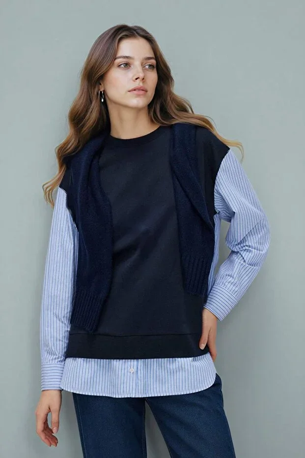 Regular Fit Crew Neck Sweatshirt Tunic G9278AX26SP