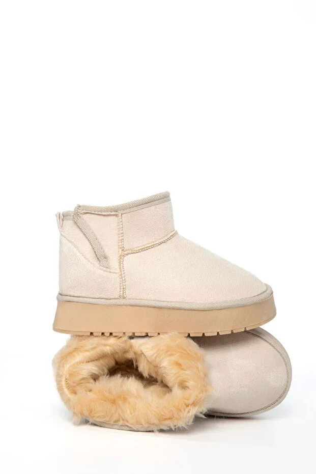 Bej Suede Kids Boots & Booties 21173