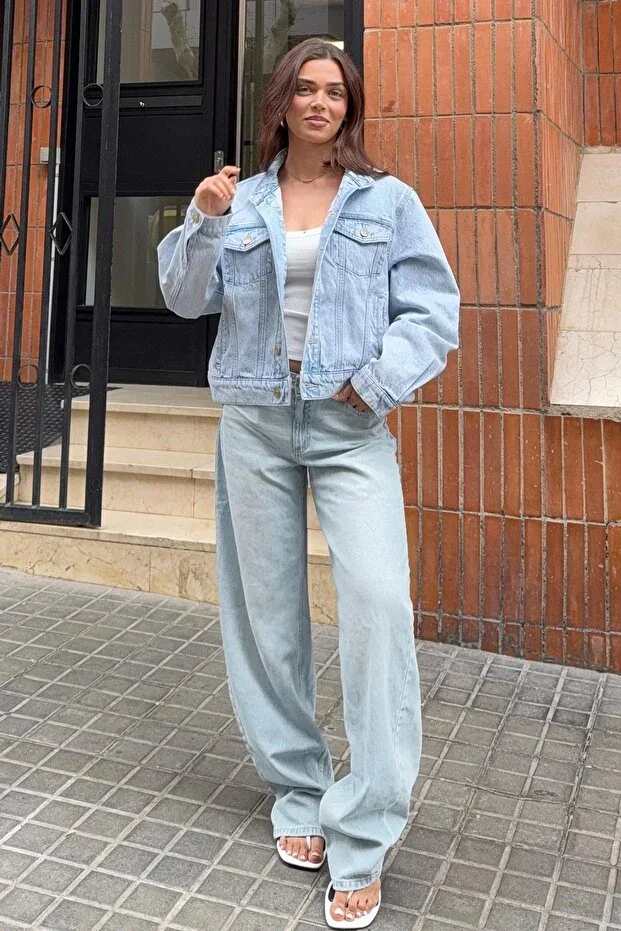 Bershka Low rise baggy barrel fit jean