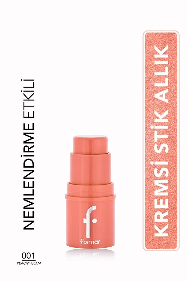 To Go Flormar Radiant & Natural Finish Buildable Creamy Stick Blush 001 Peachy Glam