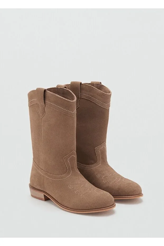 Suede leather boots