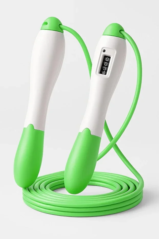 Jump Rope Length Adjustable Mechanical Counter Adjustable Display Jump Rope Green 5006