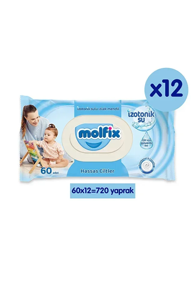Isotonic Water Wet Wipes Sensitive Skin 720 Pieces