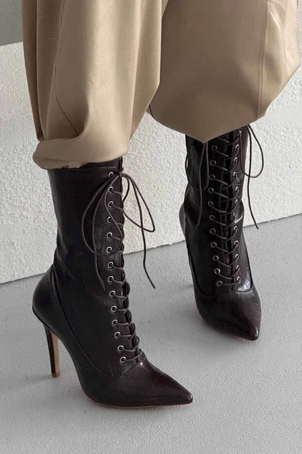 AYAKKABI PRENSİ Nemesis Laced COFFEE CROCO