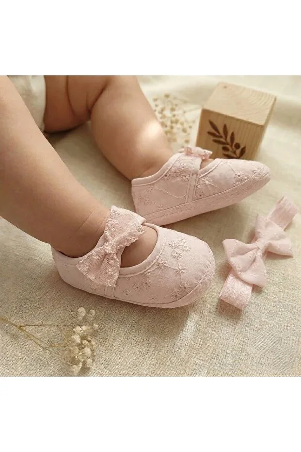 Baby Girl Bow Newborn Gift Headband Booties Set